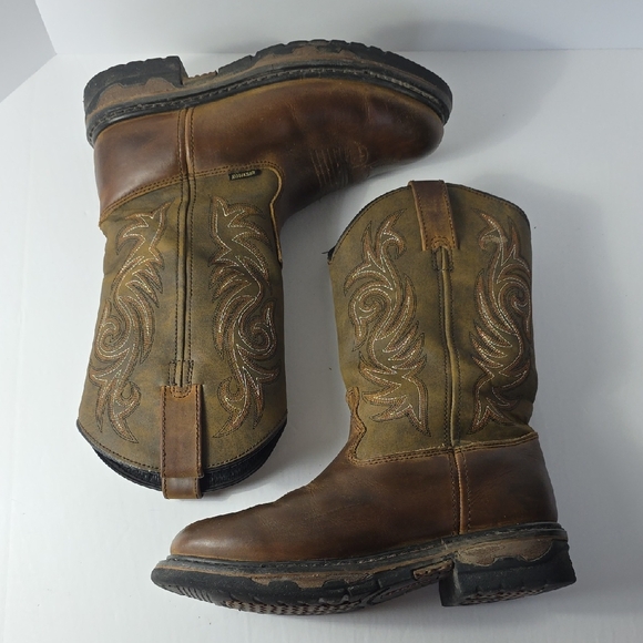 Laredo Other - Laredo Mens(7.5D)Leather Waterproof Western Style Pull On Work Boots-Tan Distre